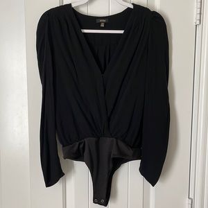 NWOT AFRM black long sleeve bodysuit with cute shoulder detailing